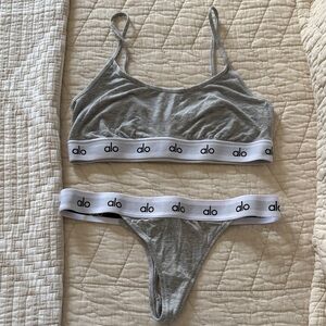 ALO Yoga Gray Bra and Panty Set